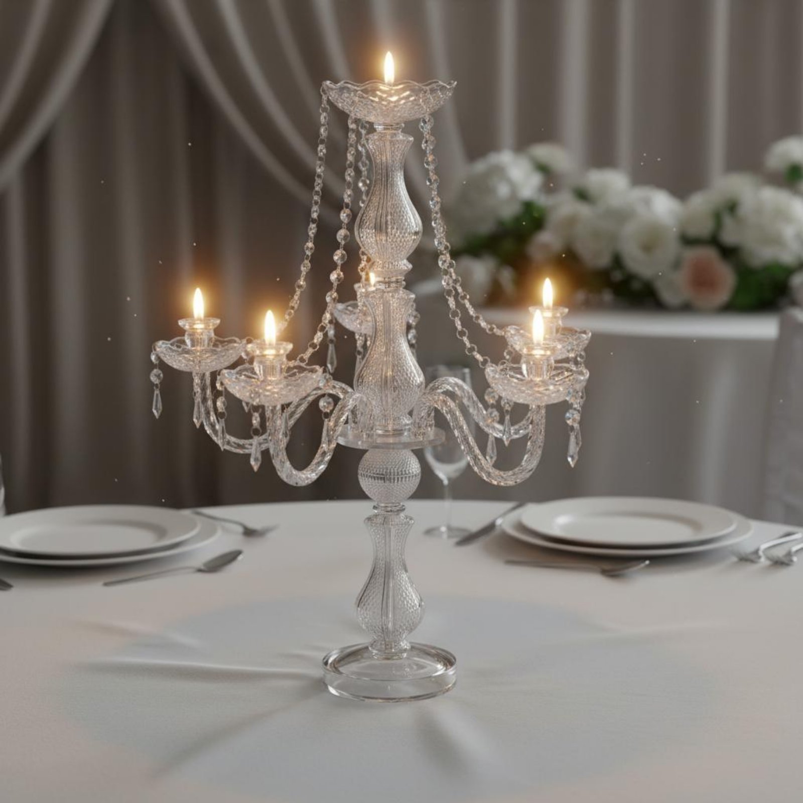 Candle Making Activity - Crystal Candelabra Elegant Wedding Candelabra Crystal