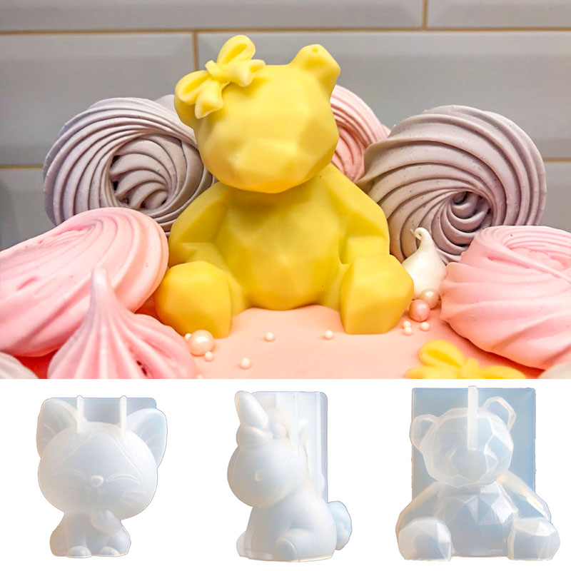 3D Stereo Bear Silicone Mold D - Candle Making Activity review and price