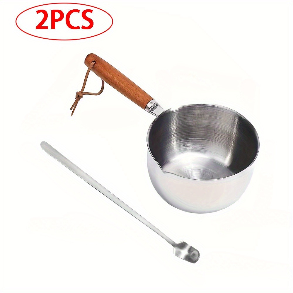 2PCS/SET Wood Handle Wax Melti - Candle Making Vessels review and price
