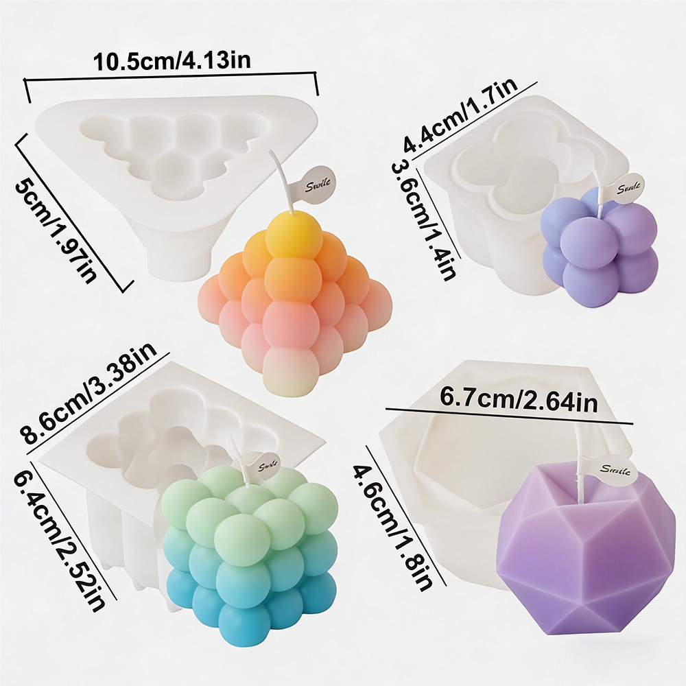3D Bubble Cube Silicone Candle - Candle Making Activity review and price