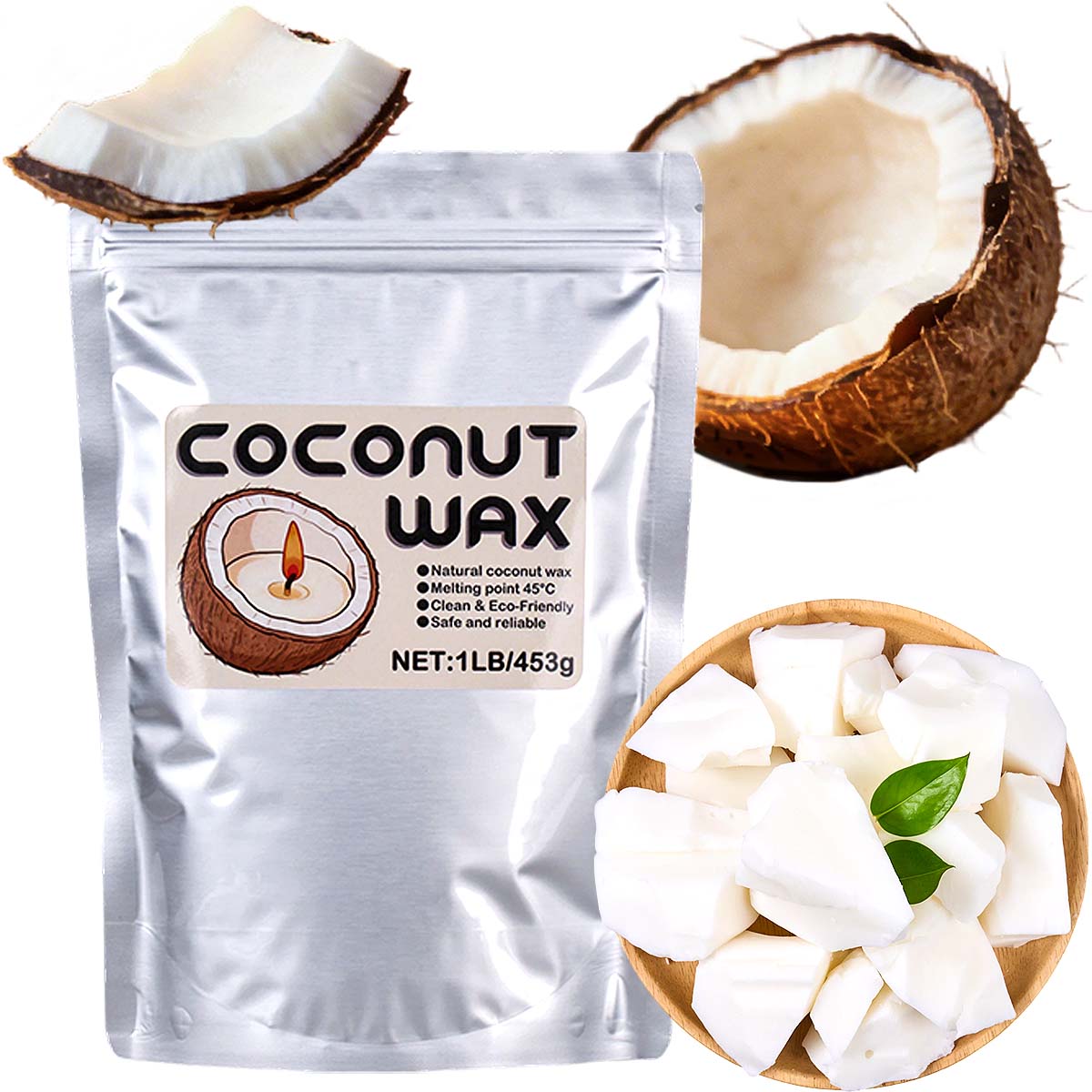 1LB White Coconut Wax Natural  - Coconut Wax Flake review and price